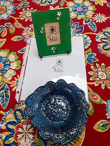 Lace Pottery Bowl and Laser Picture