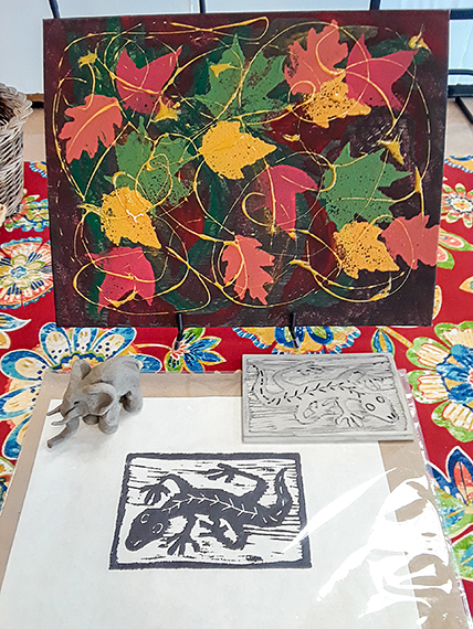 Gecko, Elephant, and Painting